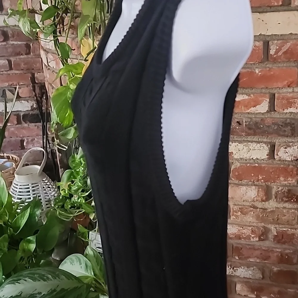 Stüssy Black Ribbed Knit Midi Dress Sleeveless Minimalist - Picture 5 of 11